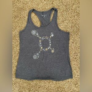 Orange Theory Grey Snowflake Splat Tank Size Medium